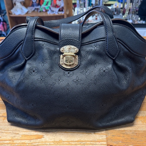 Louis Vuitton Black Satchel with Gold Lock - Picture 1 of 6